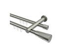 GARDINENSTANGE INNENLAUF Platon Tanara 300 cm (geteilt in 3 x 100 cm), 2-läufig, 20 mm Ø Edelstahl-Optik