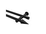 GARDINENSTANGE Platon Savio 240 cm (geteilt in 2 x 120 cm), 2-läufig (ohne Ringe), 20 mm Ø Schwarz