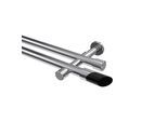 GARDINENSTANGE Prestige Verano 420 cm (geteilt in 3 x 140 cm), 2-läufig (ohne Ringe), 20 mm Ø Chrom