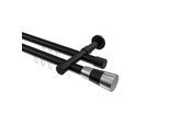 GARDINENSTANGE INNENLAUF Prestige Tanara 160 cm, 2-läufig, 20 mm Ø Schwarz