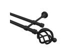 GARDINENSTANGE Primus Paolo 260 cm (geteilt in 2 x 130 cm), 2-läufig (ohne Ringe), 16 mm Ø Schwarz
