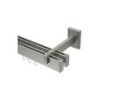 GARDINENSTANGE INNENLAUF Smartline Paxo 520 cm (geteilt in 4 x 130 cm), 2-läufig, 14x35 mm Edelstahl-Optik