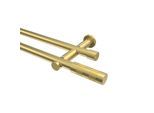 GARDINENSTANGE Platon Mavell 600 cm (geteilt in 3 x 200 cm), 2-läufig (ohne Ringe), 20 mm Ø Messing-Optik