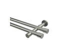 GARDINENSTANGE Prestige Santo 160 cm, 2-läufig (ohne Ringe), 20 mm Ø Edelstahl-Optik