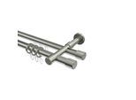 GARDINENSTANGE RUNDROHR-INNENLAUF Prestige Santo 100 cm, 2-läufig, 20 mm Ø Edelstahl-Optik