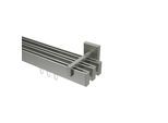 GARDINENSTANGE INNENLAUF Smartline Paxo 520 cm (geteilt in 4 x 130 cm), 3-läufig, 14x35 mm Edelstahl-Optik