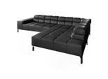 ECKSOFA NELSON Schwarz Leder Relaxfunktion