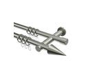 GARDINENSTANGE Platon Savio 240 cm (geteilt in 2 x 120 cm), 2-läufig, 20 mm Ø Edelstahl-Optik
