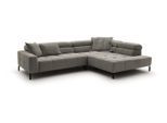 ECKSOFA MIT MOTORISCHEM SITZVORZUG OHIO Grau Cord Relaxfunktion
