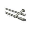 GARDINENSTANGE INNENLAUF Platon Verano 540 cm (geteilt in 3 x 180 cm), 2-läufig, 20 mm Ø Edelstahl-Optik