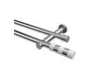 GARDINENSTANGE Platon Mavell 260 cm (geteilt in 2 x 130 cm), 2-läufig (ohne Ringe), 20 mm Ø Chrom