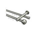 GARDINENSTANGE INNENLAUF Platon Luino 100 cm, 2-läufig, 20 mm Ø Edelstahl-Optik