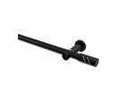 GARDINENSTANGE Platon Zoena 280 cm (geteilt in 2 x 140 cm), 1-läufig (ohne Ringe), 20 mm Ø Schwarz