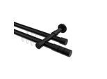 GARDINENSTANGE INNENLAUF Prestige Elanto 240 cm (geteilt in 2 x 120 cm), 2-läufig, 20 mm Ø Schwarz