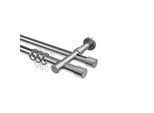GARDINENSTANGE RUNDROHR-INNENLAUF Prestige Santo 160 cm, 2-läufig, 20 mm Ø Chrom