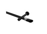 GARDINENSTANGE Prestige Verano 320 cm (geteilt in 2 x 160 cm), 1-läufig (ohne Ringe), 20 mm Ø Schwarz