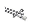 GARDINENSTANGE Prestige Tanara 240 cm (geteilt in 2 x 120 cm), 2-läufig (ohne Ringe), 20 mm Ø Chrom