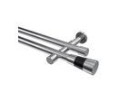 GARDINENSTANGE Prestige Tanara 320 cm (geteilt in 2 x 160 cm), 2-läufig (ohne Ringe), 20 mm Ø Chrom