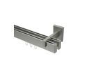 GARDINENSTANGE INNENLAUF Smartline Paxo 260 cm (geteilt in 2 x 130 cm), 2-läufig, 14x35 mm Edelstahl-Optik