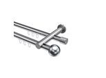 GARDINENSTANGE INNENLAUF Platon Luino 400 cm (geteilt in 2 x 200 cm), 2-läufig, 20 mm Ø Chrom