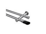 GARDINENSTANGE Platon Verano 260 cm (geteilt in 2 x 130 cm), 2-läufig (ohne Ringe), 20 mm Ø Chrom