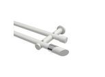 GARDINENSTANGE Platon Verano 320 cm (geteilt in 2 x 160 cm), 2-läufig (ohne Ringe), 20 mm Ø Weiß