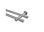 GARDINENSTANGE Platon Santo 240 cm (geteilt in 2 x 120 cm), 2-läufig (ohne Ringe), 20 mm Ø Chrom