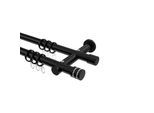 GARDINENSTANGE Platon Estana 200 cm, 2-läufig, 20 mm Ø Schwarz
