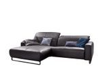 ECKSOFA MIT SITZTIEFENVERSTELLUNG YORK Taupe Leder Relaxfunktion