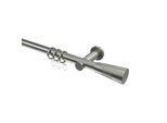 GARDINENSTANGE Platon Tanara 260 cm (geteilt in 2 x 130 cm), 1-läufig, 20 mm Ø Edelstahl-Optik