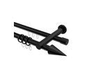 GARDINENSTANGE RUNDROHR-INNENLAUF Platon Savio 160 cm, 2-läufig, 20 mm Ø Schwarz