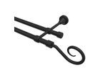 GARDINENSTANGE Primus Allegra 360 cm (geteilt in 2 x 180 cm), 2-läufig (ohne Ringe), 16 mm Ø Schwarz