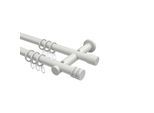 GARDINENSTANGE Platon Estana 180 cm, 2-läufig, 20 mm Ø Weiß