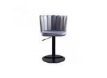 BARHOCKER JADA Grau Velvet Drehbar (360°), Höhenverstellbar (1er-Set)