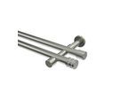 GARDINENSTANGE Prestige Estana 140 cm, 2-läufig (ohne Ringe), 20 mm Ø Edelstahl-Optik