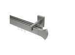 GARDINENSTANGE INNENLAUF Smartline Conex 320 cm (geteilt in 2 x 160 cm), 2-läufig, 14x35 mm Edelstahl-Optik