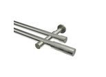 GARDINENSTANGE Prestige Mavell 280 cm (geteilt in 2 x 140 cm), 2-läufig (ohne Ringe), 20 mm Ø Edelstahl-Optik