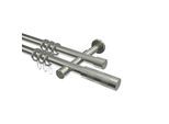 GARDINENSTANGE Prestige Mavell 360 cm (geteilt in 2 x 180 cm), 2-läufig, 20 mm Ø Edelstahl-Optik