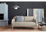 2-Sitzer W.SCHILLIG "sally Designsofa, Loungesofa, bequem, schmale Armlehnen, Breite 154cm", grau (eisgrau z59), B:154cm H:78cm T:84cm, Longlife Xtra-Leder Z59: Glattleder mit modischer Prägung. Hautstärke 0, 9 - 1, 1 mm., Sofas, 2-Sitzer, mit Metall-Winkelfüßen in Chrom glänzend, Breite 154 cm
