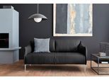 2,5-Sitzer W.SCHILLIG "sally Designsofa, Loungesofa, bequem, schmale Armlehnen, Breite 174cm", schwarz (schwarz z59), B:174cm H:78cm T:84cm, Longlife Xtra-Leder Z59: Glattleder mit modischer Prägung. Hautstärke 0, 9 - 1, 1 mm., Sofas, mit Metallfüßen in Bronze pulverbeschichtet, Breite 174 cm