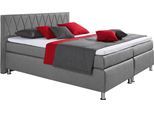 Boxspringbett HAPO "Atlanta", grau, B:210cm L:210cm, Komplettbetten, Boxspringbett