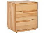 Mid.you Nachtschrank, Kernbuche, Holz, Kernbuche, massiv, 3 Schublade(n) Schubladen, 50x60x40 cm, Schlafzimmer, Nachttische