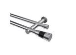 GARDINENSTANGE Platon Tanara 240 cm (geteilt in 2 x 120 cm), 2-läufig (ohne Ringe), 20 mm Ø Chrom