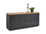 Xora Sideboard, Schwarz, Eiche Artisan, Holzwerkstoff, 2 Fächer, 4 Schublade(n) Schubladen, 180x80x40 cm, Bsci, stehend, Wohnzimmer, Kommoden & Sideboards, Sideboards