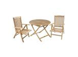 Gardenson , Teakfarben , Holz , Teakholz , Hartholz , 62x103.5x61 cm , Tisch klappbar, UV-beständig, wetterbeständig, Stuhl klappbar , Gartenmöbel, Gartenmöbel-Sets, Gartengarnituren
