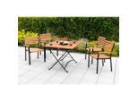 Gardenson , Naturfarben, Schwarz , Holz, Metall , Eukalyptusholz , Hartholz , rechteckig , FSC 100% , Gartenmöbel, Gartenmöbel-Sets, Gartengarnituren
