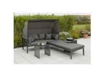 Gardenson , Graphitfarben, Grau , Metall, Textil , Füllung: Schaumstoff,Schaumstoff,Schaumstoff , L-Form, einzeln stellbar , 175x148x80 cm , Gartenmöbel, Loungemöbel, Loungegarnituren
