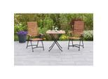 Gardenson , Graphitfarben, Naturfarben , Holz, Metall , Eukalyptusholz , Hartholz , quadratisch , FSC 100% , Stühle klappbar, Rückenlehne mehrfach verstellbar , Gartenmöbel, Gartenmöbel-Sets, Gartengarnituren