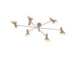 Collett's Monde Deckenleuchte, Beige, Metall, 83x40.5x103 cm, RoHS, CE, verstellbare Spotlights, Lampen & Leuchten, Innenbeleuchtung, Deckenleuchten