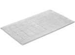 Badematte VOSSEN "Exclusive" Gr. 2, grau (light grau), H:20mm, Baumwolle, Badematten, Badematte, Badteppich, Uni-Farben, Karo Muster, Hoch-Tief Effekt, reine Baumwolle